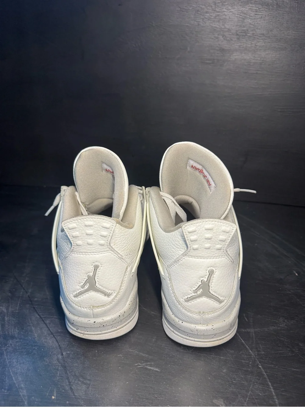 Jordan white and Red Retro 4 Sneakers